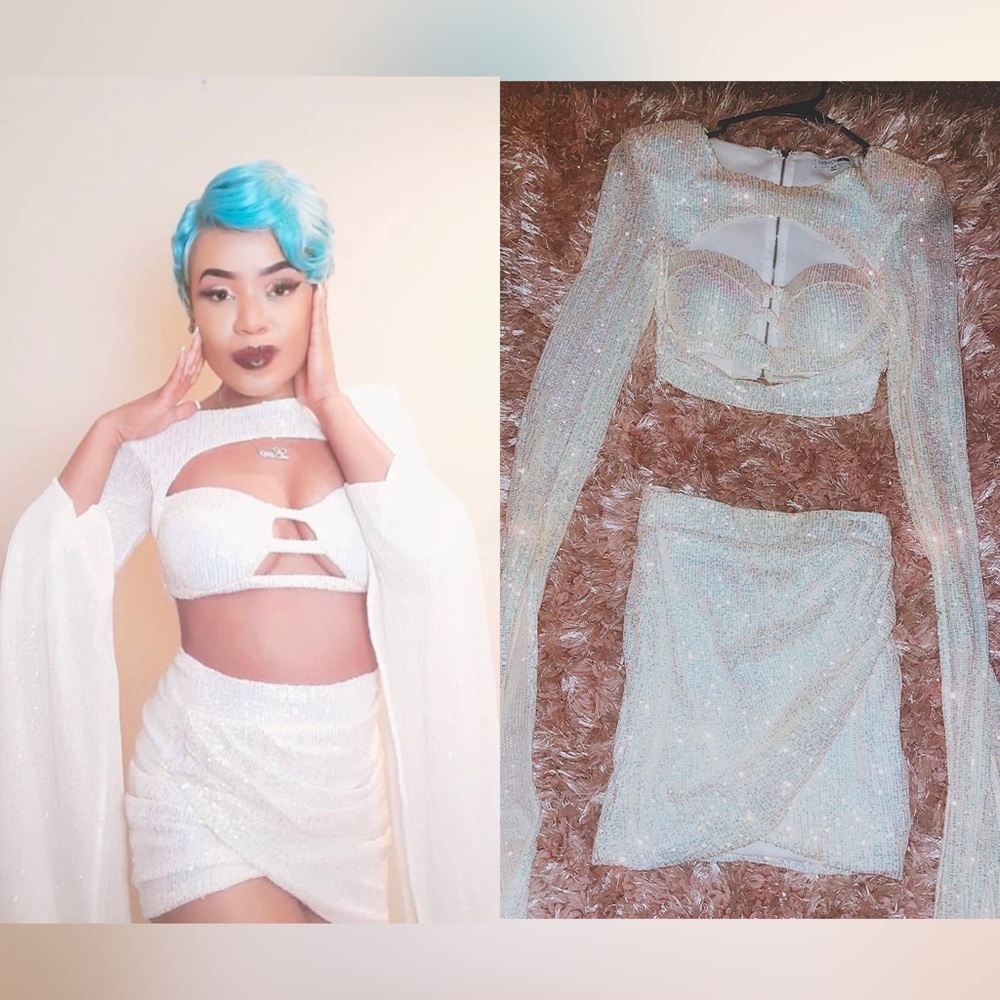 FASHION NOVA Sequin 2-Piece Skirt Set | Special Occasion | Glamorous set 🤍